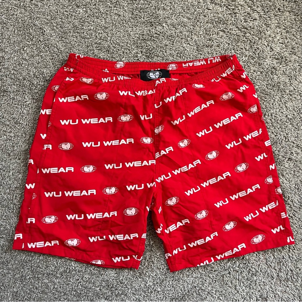 🔴Wu-Wear Short Size Medium Wu-Tang Red White Raekwon Gza